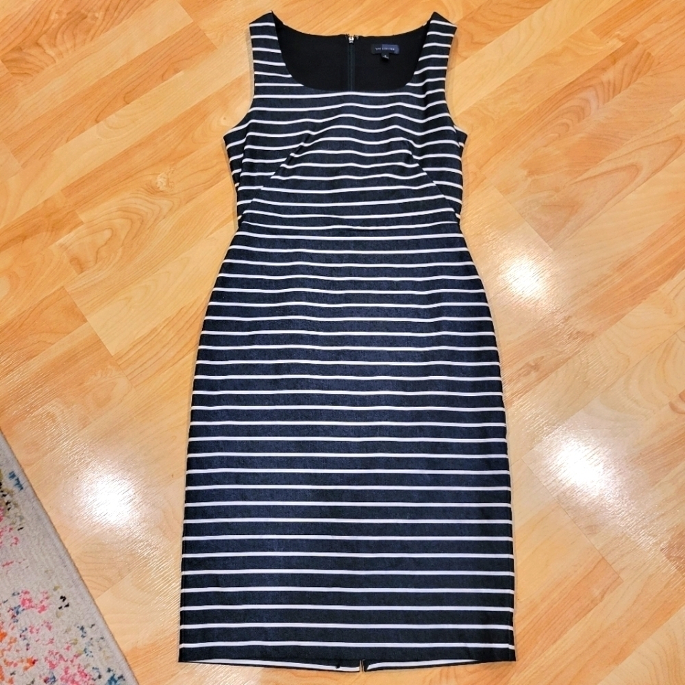 The Limited Black and White Striped Midi Sheeth Dress Size 0